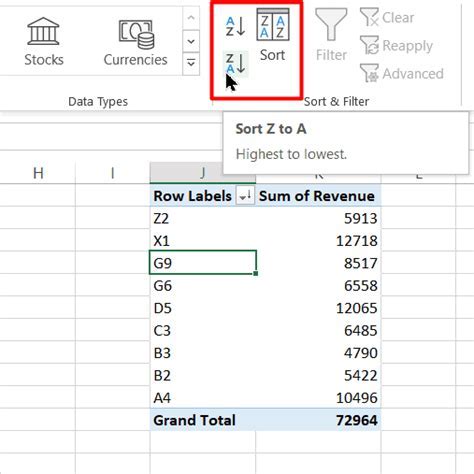 Image result for Excel Table Sort