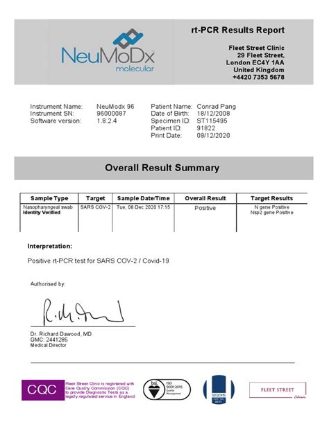 Image result for RT-PCR Test Sample Report PDF