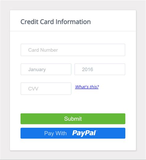 Image result for Card Form Web