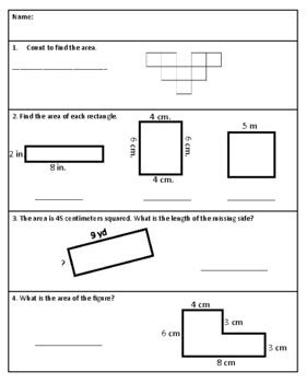 3rd Grade Area Math に対する画像結果