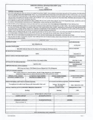 General Information Sheet Example に対する画像結果