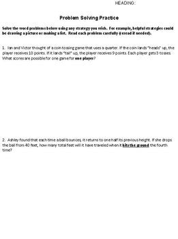 Problem Solving Strategies Worksheet.pdf に対する画像結果
