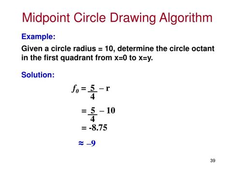 Midpoint Circle Algorithm Example માટે ઇમેજ પરિણામ