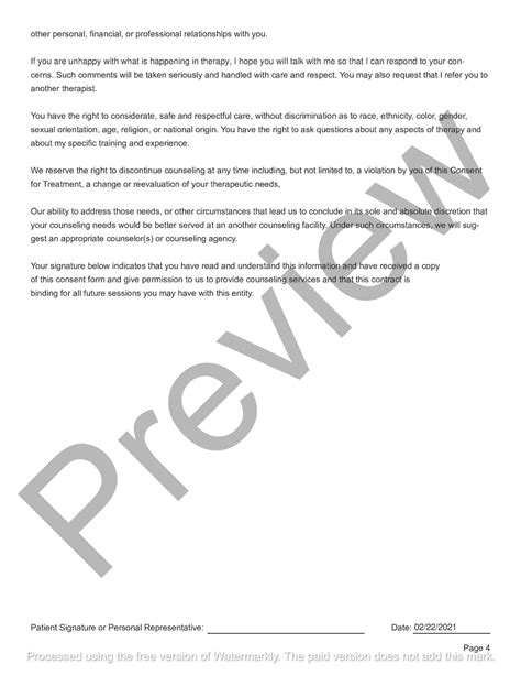 Image result for Sample Informed Consent Form for Counseling Virginia