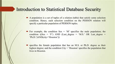 Statistical Database Security PPT に対する画像結果