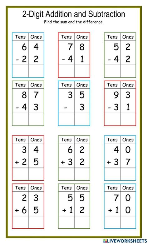Image result for Cut and Paste Double-Digit Addition Worksheets