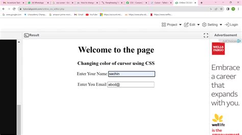 Toradh íomhá ar CSS Move Cursor