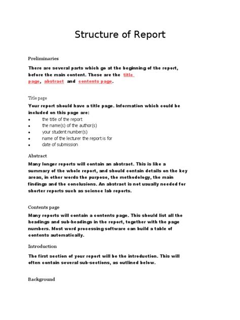 Structure of a Reprt に対する画像結果