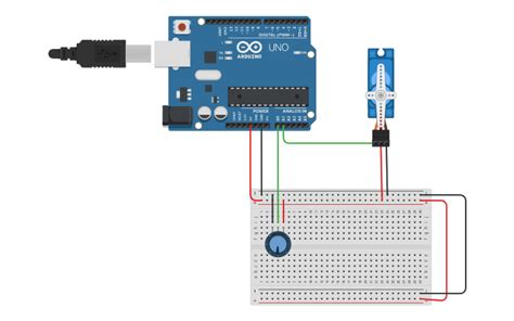 Circuit design Arduino Servo & Potentiometer | Tinkercad