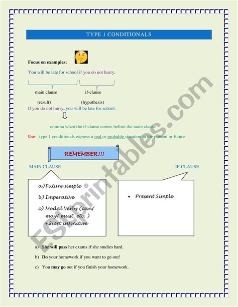 Image result for Conditional Type 1 Worksheet