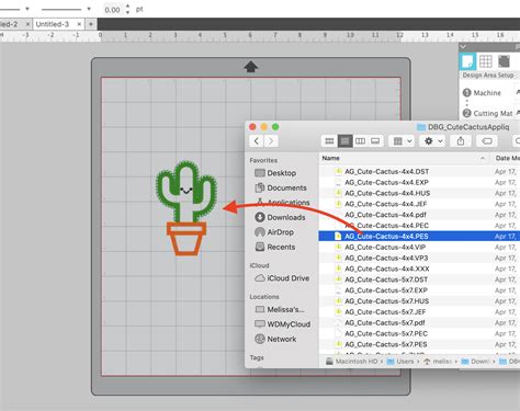 Open PES File に対する画像結果