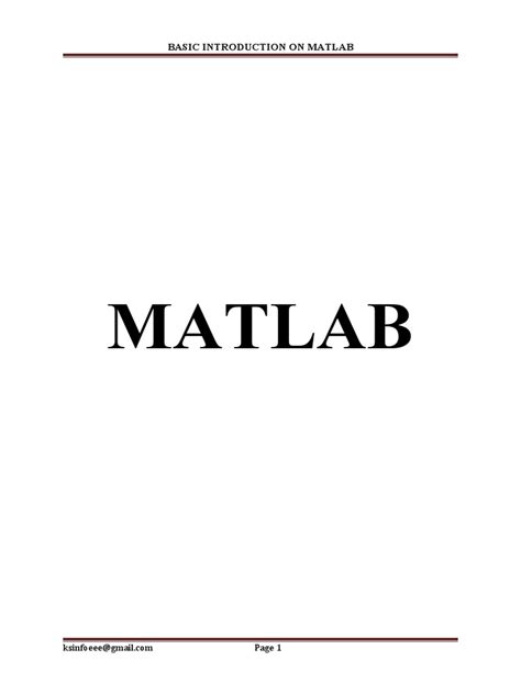 Image result for MATLAB Syntax PDF