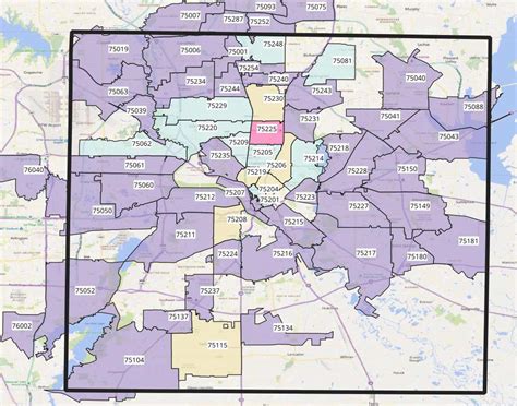 Image result for Dallas County Zip Code Map