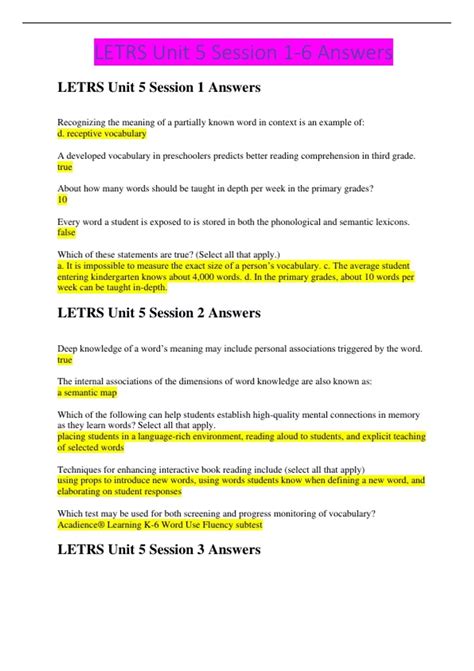 Image result for Letrs Unit 1 Session 6 Reflection Worksheet