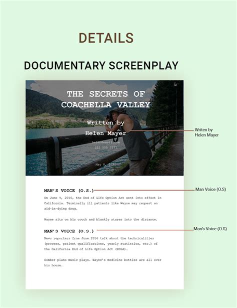 Image result for Script Template for Documentary