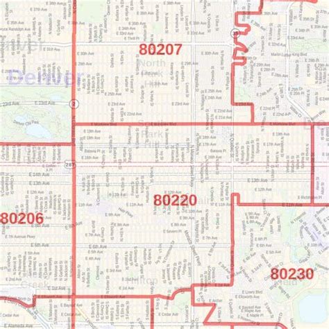 Image result for Denver Co Zip Code Map
