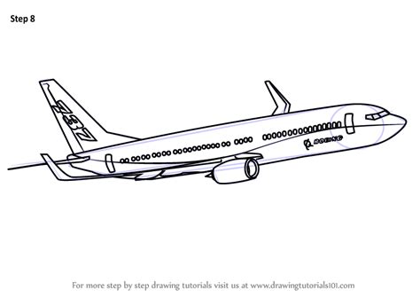 How to Draw a Boeing 737 (Airplanes) Step by Step | DrawingTutorials101.com