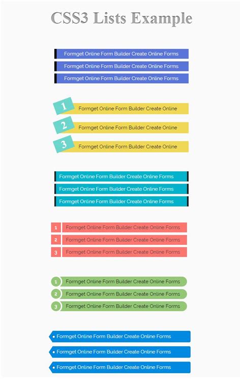 Image result for List with HTML and CSS