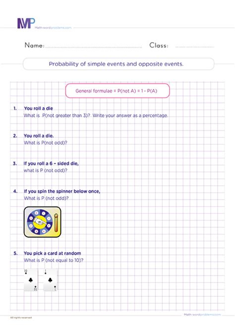 Image result for Word Problems Probability Worksheets Grade 6