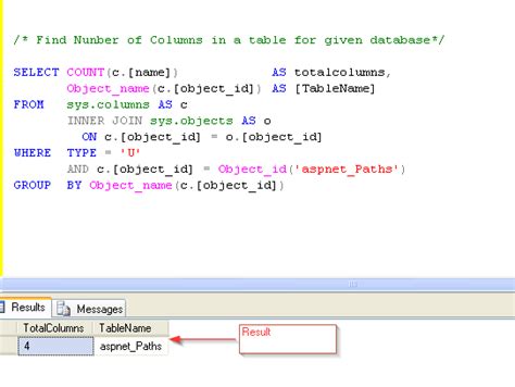 Image result for SQL Print Columns for Table