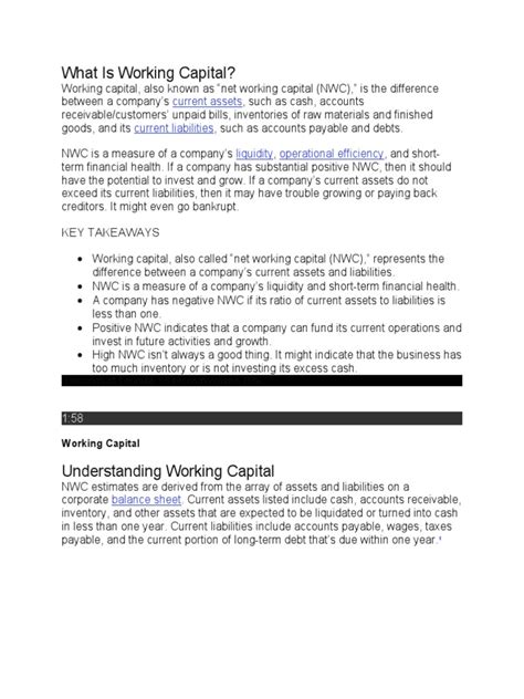 Image result for Working Capital Assets