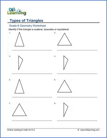 Afbeeldingsresultaten voor Classifying Triangles Worksheet