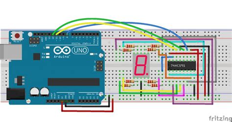 Arduino Sequential LED Code Using 74HC595 に対する画像結果