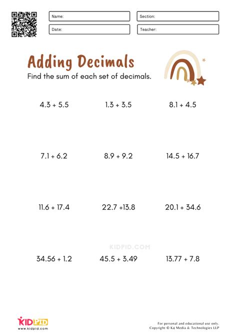 Image result for Decimal Addition Practice Worksheets