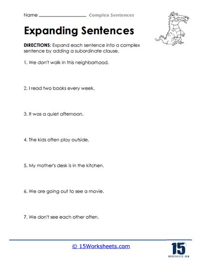 Image result for Complex Sentences Worksheet 3rd Grade