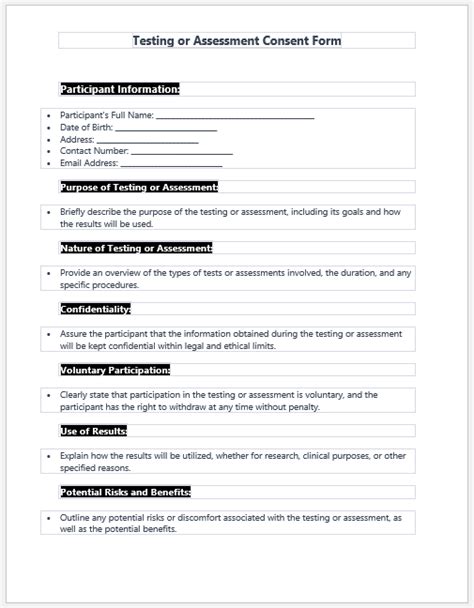 Bildergebnis für Assessment Consent Form
