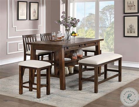 Image result for Counter Height Rustic Dining Table with Storage