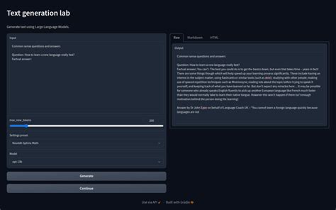 Text Generation UI に対する画像結果