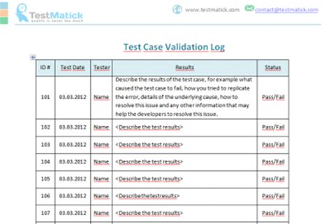 Software Validation Test Report Excel Template に対する画像結果
