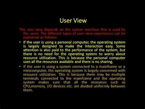 Image result for A User View of a Computer System