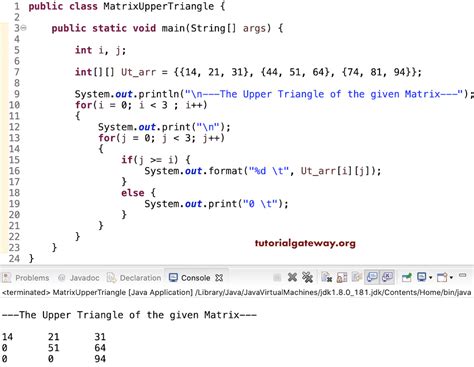Image result for Program to Matrix in Java