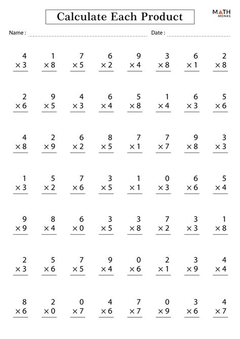 Image result for Multiplication Facts 0 12 Worksheet