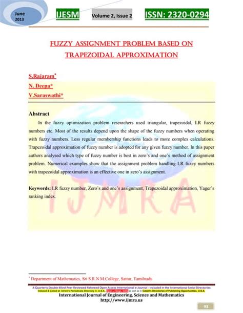 Image result for Fuzzy Assignment Problem