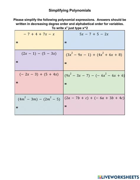Image result for Simplifying Polynomials
