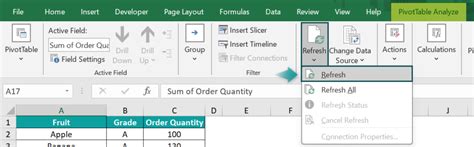 Image result for How to Update PivotTable Graph