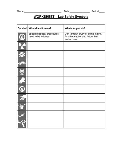 Image result for Lab Safety Worksheet PDF