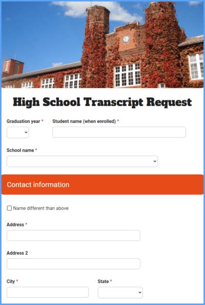 Image result for All School Transcript Request Form