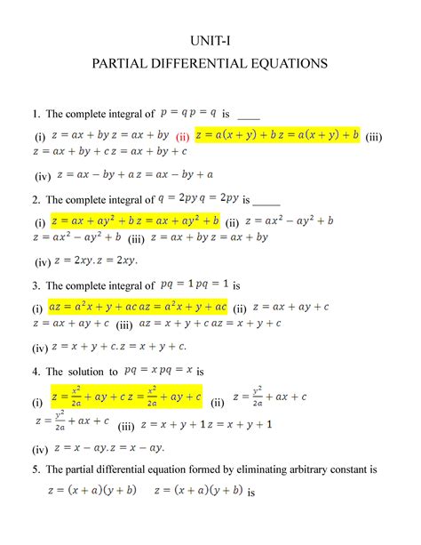 Image result for Classes Partial Differential Equations