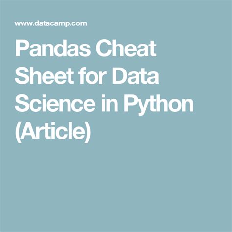 Image result for Python for Data Science Cheat Sheet