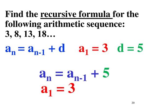 Afbeeldingsresultaten voor Recursive Rule for Arithmetic Sequence