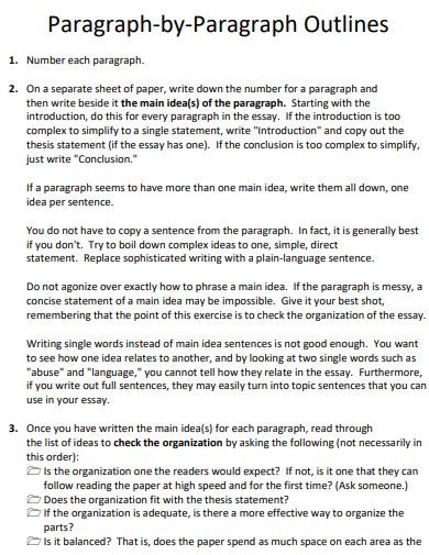 Image result for Paragraph Outline Examples