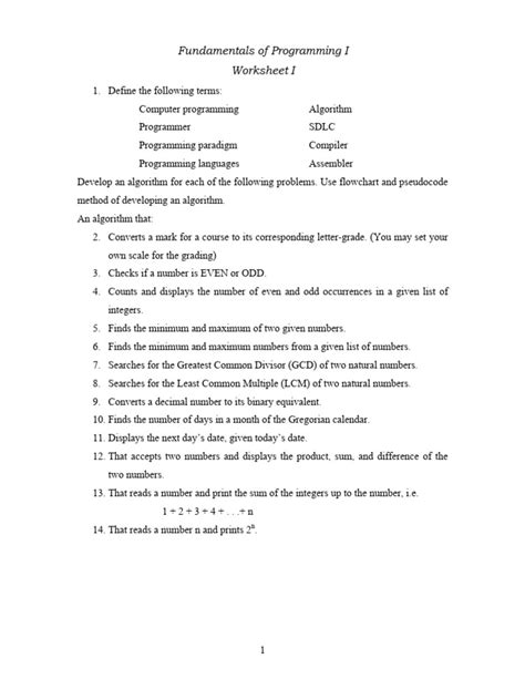 Image result for Computer Programming Worksheet
