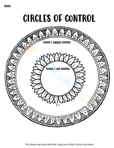 Circle of Control Printable Worksheet に対する画像結果