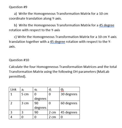 Image result for Homogeneous Transformation Matrix