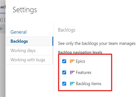 Image result for Azure DevOps Backlog Levels