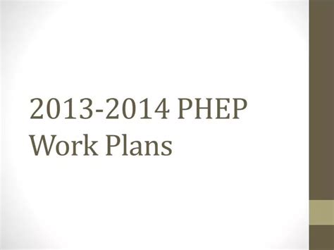 Image result for Examples of Phep Work Plan Introduction